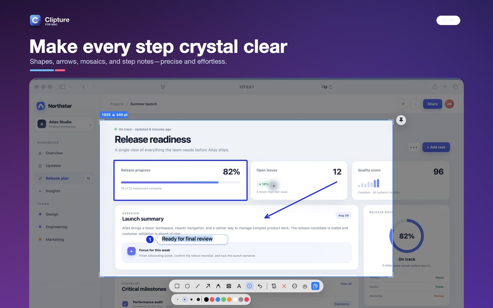 Annotation tools in Clipture